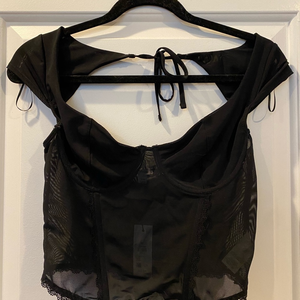 Elegant Black Lace Bodysuit